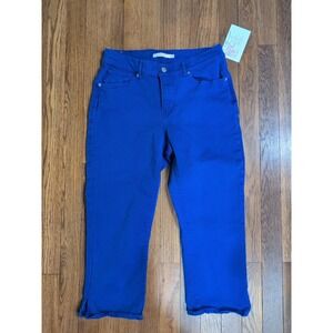 Levis Red Tab Womens Jeans Classic Capri Royal Blue Mid Rise Stretch Denim Sz 28